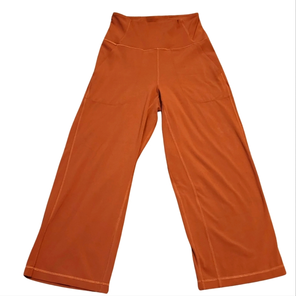 Lululemon Align wide leg dark Terracotta cropped high rise pants size 4